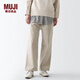 MUJI MUJI 女式 燈芯絨 直筒褲 燈芯絨褲子女 長(cháng)褲 休閑褲 BE1OWA3A 象牙色 S(155/62A)