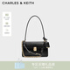 CHARLES&KEITH26春新品氣質(zhì)通勤繩結鏈條單肩腋下包包女包CK2-20701632 Black黑色 M