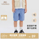 英氏（YEEHOO）嬰童短褲吸濕速干男寶寶戶(hù)外運動(dòng)褲子夏季新款兒童牛仔褲 海域藍【工裝款】 130 cm