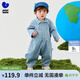 迷你巴拉巴拉外出連體衣男女童哈衣爬服仿牛仔長(cháng)袖萌趣春新款 牛仔淺藍88101 90cm