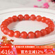妍韻珠寶精品8-8.5mm保山南紅瑪瑙手串本命年男女士轉運佛珠水晶瑪瑙手鏈