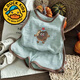 G.duck寶寶夏季背心套裝男女童卡通薄款無(wú)袖條紋背心休閑運動(dòng)短褲兩件套 條紋兩件套 73