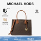 MICHAEL KORS邁克高仕 MK Mercer 大號老花單肩手提包 深棕色/牛皮棕 200 大號