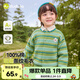 嘟嘟家兒童毛衣春款寶寶純棉開(kāi)衫男童條紋針織衫春季女童卡通上衣休閑裝 綠色系條紋 90