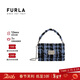 芙拉（FURLA）1927系列格紋織物迷你女士斜挎包 海浪藍花色【新年禮物】