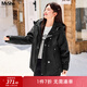 MsShe【三防沖鋒衣羽絨服】大碼女裝2025秋冬裝90%白鴨絨胖mm厚外套 黑色現貨 3XL