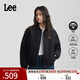 Lee25秋冬新品舒適版翻領(lǐng)小Logo織標男女同款飛行夾克羽絨服休閑 黑色（尺碼偏大，拍小一碼） 2XL