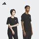 adidas情侶休閑純棉上衣圓領(lǐng)短袖T恤男女夏季阿迪達斯官方輕運動(dòng) 黑色   L