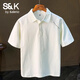 班尼路短袖polo衫男2026夏季潮牌新款短袖男士翻領(lǐng)T恤男款襯衫半袖襯衣 米白 XL 建議130-145斤