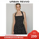 UR2025夏季新款女法式波點(diǎn)掛脖露背紐扣短款連衣裙UWG750181 黑色印花 S