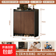 入戶(hù)鞋柜門(mén)口家用實(shí)木生態(tài)板玄關(guān)收納柜一體靠墻室內防塵新型鞋架 實(shí)木生態(tài)板-黑胡桃柳木色-80*32*100cm
