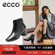 愛(ài)步（ECCO）職場(chǎng)優(yōu)雅高端小羊皮方頭高跟時(shí)裝女靴 型塑290983 黑色37
