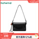 熱風(fēng)【商場(chǎng)同款】春秋新款女士擦色掛件港風(fēng)小眾單肩斜挎包 01黑色 小