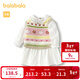 巴拉巴拉童裝寶寶套裝女童連衣裙背心馬甲兩件套多彩甜美活潑俏皮 米白10302 90