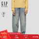 蓋璞【大小童同款】男女童2025秋季新水洗松緊腰彎刀牛仔褲