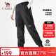 駱駝（CAMEL）戶(hù)外沖鋒軟殼褲防風(fēng)防潑水加絨保暖工裝束腳褲 A14CK03862