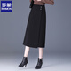羅蒙（ROMON）一步裙半身裙女2025春季新款高腰顯瘦開(kāi)叉中長(cháng)款直筒包臀a字垂感 黑色 秋款 M  腰圍2尺/適合90-100斤