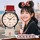 迪士尼（Disney）同款手表女小學(xué)生帆布帶石英表初高中生青少年 學(xué)院風(fēng)-安可拉紅