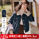 百圖（betu）女裝2025年冬季新款短外套撞色顆粒絨領(lǐng)仿牛仔夾棉外套女2510T28 牛仔色 M