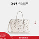 蔻馳（COACH）【禮物】奧萊女士女包星星印花MOLLIE 25號托特包單肩斜挎包 銀色硬件/白堊彩