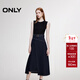ONLY2025夏季新款時(shí)尚針織牛仔拼接修身長(cháng)裙連衣裙女|125242014 J37 1000洗水藍牛仔 XL