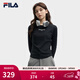 FILA 斐樂(lè )官方女子針織長(cháng)袖衫秋新款時(shí)尚休閑簡(jiǎn)約修身短款長(cháng)T 正黑色-BK M 165/84A/M