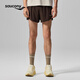 Saucony索康尼男子運動(dòng)訓練透氣官方正品雙層跑步競速彈力短褲 泥土色CO021 M