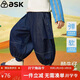 ASK JUNIOR兒童水洗牛仔褲春季男童燈籠褲七分褲小童跑步運動(dòng)休閑褲子