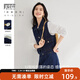 對白（DUIBAI）【100棉】時(shí)髦牛仔馬甲女2026春季新款百搭疊穿短款無(wú)袖上衣 深牛仔藍 M