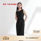EP雅瑩[匠心褶藝]女裝 珠光氣質(zhì)無(wú)袖連衣裙 商場(chǎng)同款4111A 黑色 M