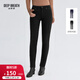 深呼吸DEEP BREATH女裝加絨加厚中腰修身彈力休閑小腳牛仔褲女A100140 黑 L (4)