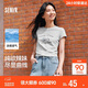 森馬（Semir）涼感T|短袖T恤女短款小狗夏2025小心機修身正肩上衣109325100020