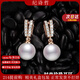 紀詩(shī)哲（GIEVSZHE）淡水珍珠耳環(huán)氣質(zhì)高級感耳墜鑲鉆耳飾品38女神節禮物送女友老婆 簡(jiǎn)約珍珠耳環(huán)-玫瑰金色【精美禮盒】