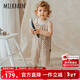 Milkbarn兒童無(wú)袖連體褲 1-6歲中小童純棉背帶褲寶寶春夏外出褲子 格紋LOGO 90
