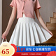蘿美醬百褶裙女秋冬短裙jk制服毛呢裙子學(xué)院風(fēng)高腰時(shí)尚a字半身裙小個(gè)子 白色加長(cháng)款（抗皺西裝面料） 2XL 【建議125-135斤】