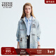 Teenie Weenie小熊女裝外套春季復古街頭時(shí)尚氣質(zhì)潮流休閑感牛仔上衣夾克外穿 淺藍色 S