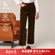 哈吉斯（HAZZYS）女裝 春秋款女休閑褲【PHIZ系列】燈芯絨長(cháng)褲女ATDSP0BCX05 棕色BW 40 (160/72A 40)