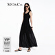 MO&Co.連衣裙夏拼接式背心吊帶斜裁打攬收腰長(cháng)裙黑色含天絲摩安珂 黑色 S 160