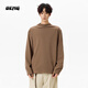 OEMG 雙層領(lǐng)純色長(cháng)袖t恤男士秋季新款上衣內搭打底衫潮牌休閑百搭體恤 咖色 3XL [建議150-170斤]