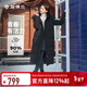 坦博爾馬年新款羽絨服女長(cháng)款過(guò)膝可脫卸帽時(shí)尚保暖加厚外套TBF550836T 黑色 L 170/92A
