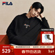FILA 斐樂(lè )官方情侶款男女連帽衛衣2026春季新款休閑針織新年紅色上衣 正黑色-BK XL 180/100A/XL
