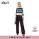 DZZIT地素長(cháng)袖針織衫春秋復古彩色條紋開(kāi)衫上衣女3J3E51529 彩色(開(kāi)衫) M