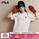 FILA 斐樂(lè )馬上起飛情侶針織短袖T恤2026春季時(shí)尚休閑純棉海棠花上衣
