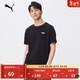 彪馬（PUMA）黑白修身印花休閑短袖T恤男女款新款運動(dòng)上衣 690229 黑色-01 L (180/100A)