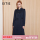 愛(ài)特愛(ài)（EITIE）時(shí)尚大方氣質(zhì)通勤OL收腰顯瘦雪紡襯衫連衣裙秋季新款7107808 深海藍31 S 155