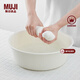 MUJI MUJI 聚丙烯熱水盆 臉盆洗衣盆家用加厚盆 泡腳盆 MB08CC2S 白色小 外口徑260mm*高90mm/約3L
