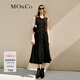 MO&Co.連衣裙春夏小香風(fēng)雕花銀扣漸變坑條肌理高腰針織黑色摩安珂 黑色 M 165