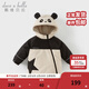 戴維貝拉（DAVE＆BELLA）童裝女童棉服防水兒童上衣小童連帽外套冬天新年男寶寶衣服 黑白熊貓【DB4242808】 110 cm（建議身高100-110cm）