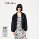 MO&Co.含桑蠶絲輕薄透感立領(lǐng)連帽夾克外套襯衫外套設計感小眾 黑色 S 160