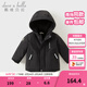戴維貝拉（DAVE＆BELLA）加厚保暖連帽女童棉服男童棉衣外套兒童冬裝幼兒小童冬天外出棉襖 碳黑色DB16285-A 130 cm（建議身高120-130cm）